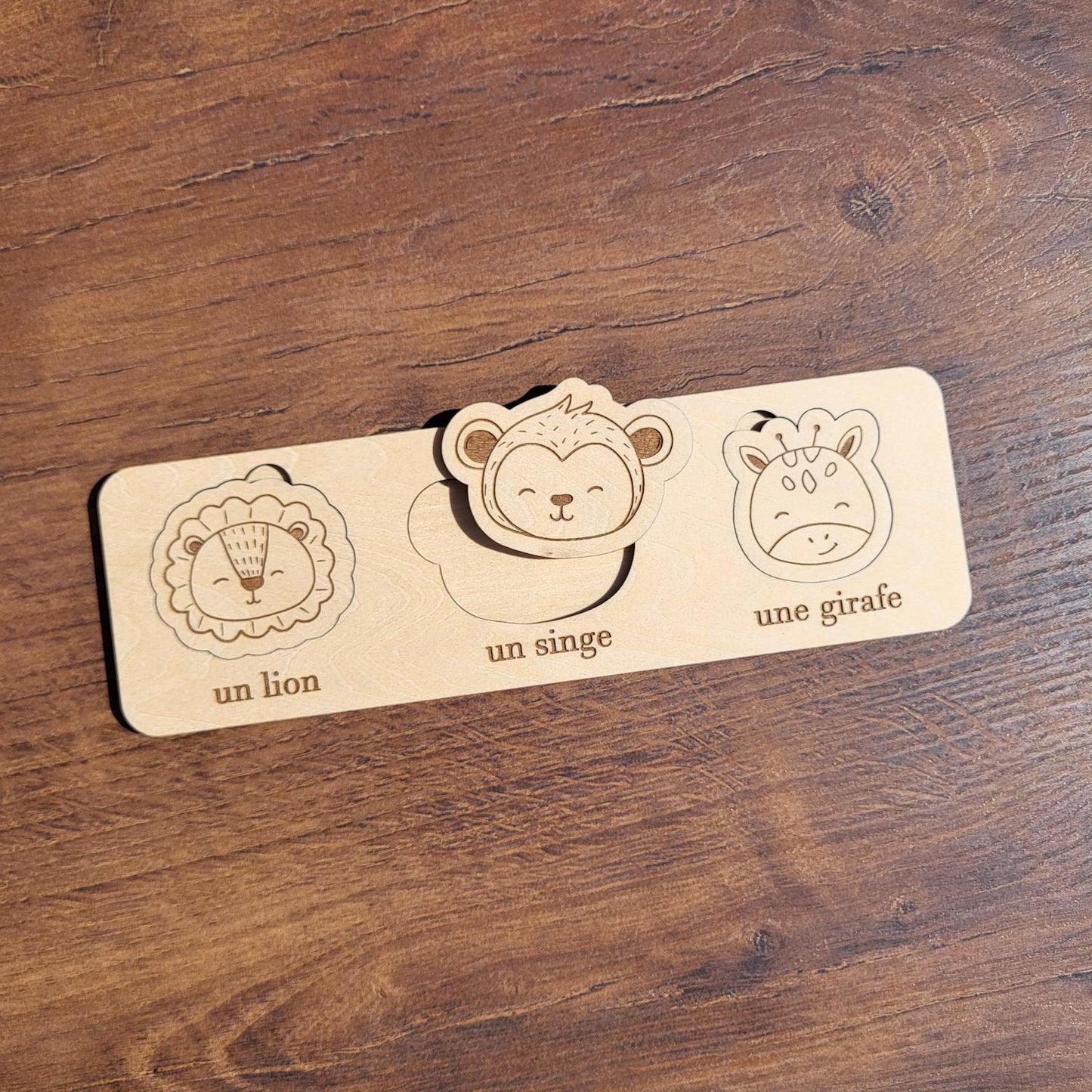🧩 Puzzle en bois - tètes d'Animaux🐻🦁🦊