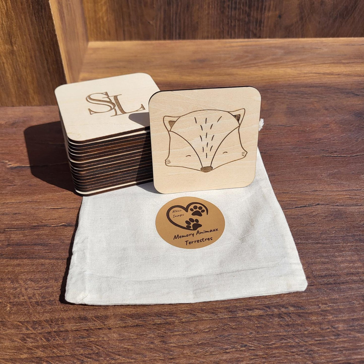 🐾Memory Image Animaux terrestres – Jeu éducatif en bois