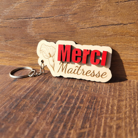 🎁 Porte-clé “Merci” – Collection fin d’année scolaire